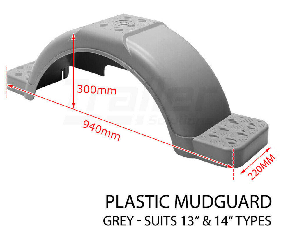 Boat Trailer Mudguards Grey 9 Inch Wide Plastic Mud Guards For 13 inch 14 inch Wheel