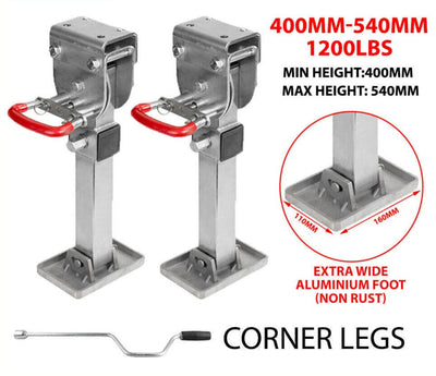 Corner Legs Drop Down Stabilizers 400mm Handle 1200Lbs Caravan Camper Trailer