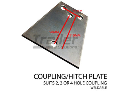 X1 2/3/4 Hole Coupling Plate Hitch Weldable On Plate Trailer Caravan Towball 50M