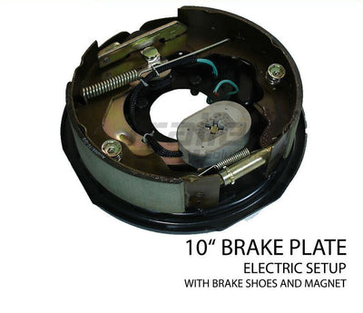 2 X 10 inch Trailer Drum Hub Electric Brake Backing Plate Electrical Shoe Magnet Set