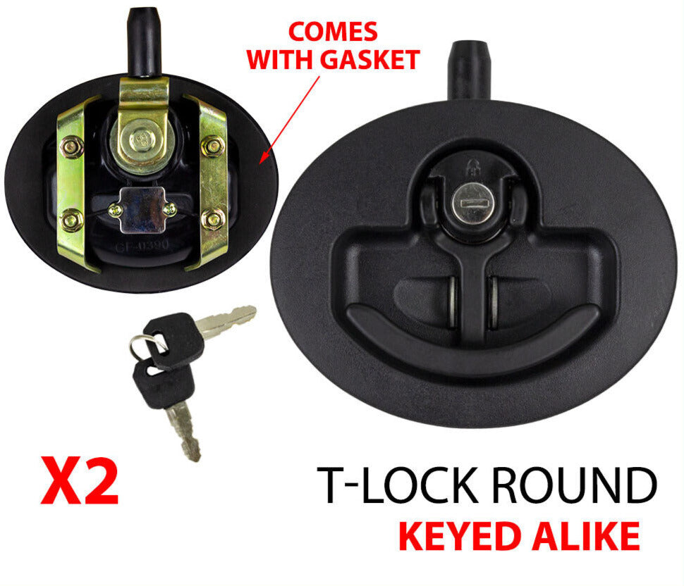 Drop T Lock Handle Black Keys Anti Theft Trailer Camper Truck Toolbox Canopy