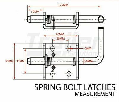 Spring Bolt Latch Catch Zinc Plate Trailer Truck Ute Float Railing Tail Gate