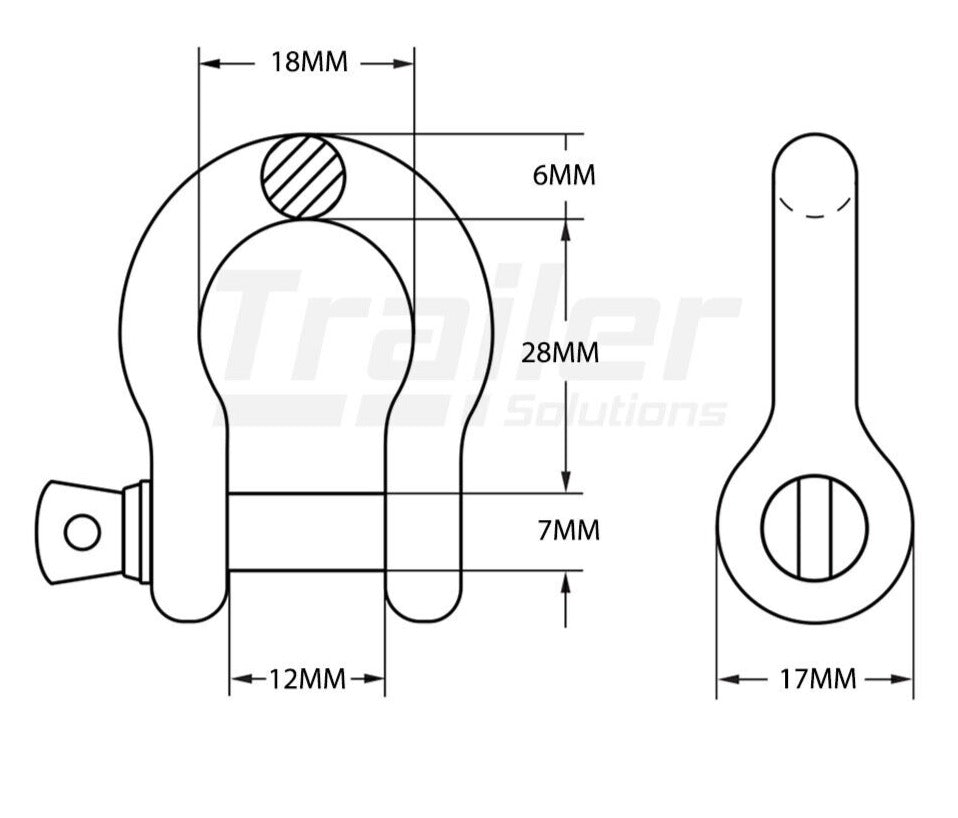 6 X Bow Shackle 6mm 500Kg Rated Hayman D Car Tow Trailer Zinc