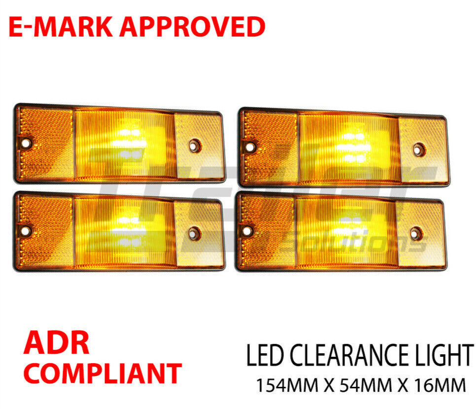 Amber Clearance Light Side Marker Led Trailer Truck Lorry Lamp 154mmx54mm