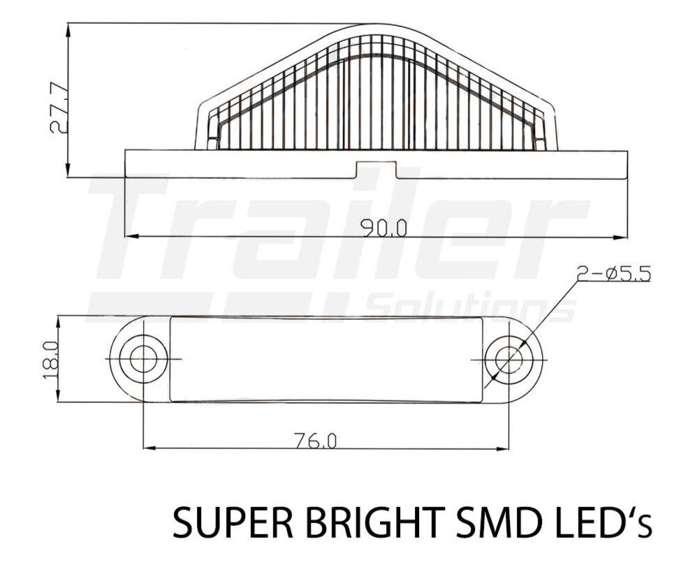 Led License Number Plate Light Lamp Truck Caravan Trailer Boat Ute 10-30V