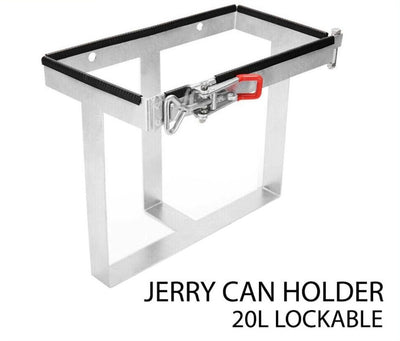 20L Trailer Jerry Can Holder Lockable Bolt On Galvanized For Camper 4Wd Caravan