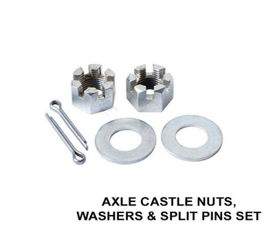 Axle Castle Nut, Washers & Split Pins Set of 2 Trailer Caravan Camper Rv