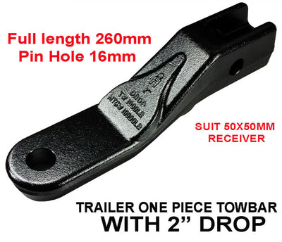 Towbar Tongue Ball Mount Hitch 2 inch Drop Tow Bar Trailer Towball Hitch Pin L 5/8