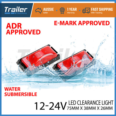 Led Clearance Lights Side Marker Lamp Red Trailer Truck Caravan Multi Volt