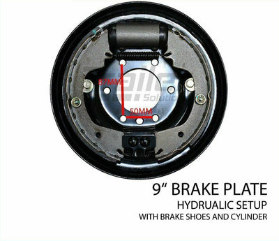 9 inch Hydraulic Drum Trailer Brake Kit Inc Coupling & Fitting Kit  Caravan, Boat