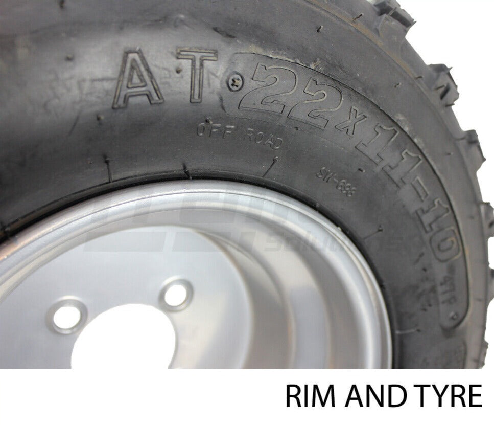 10 inch Atv Rim & Tyre Hub 40mm Fitted Stub Axle Kit Qwad Quad Bike Mower Trailer