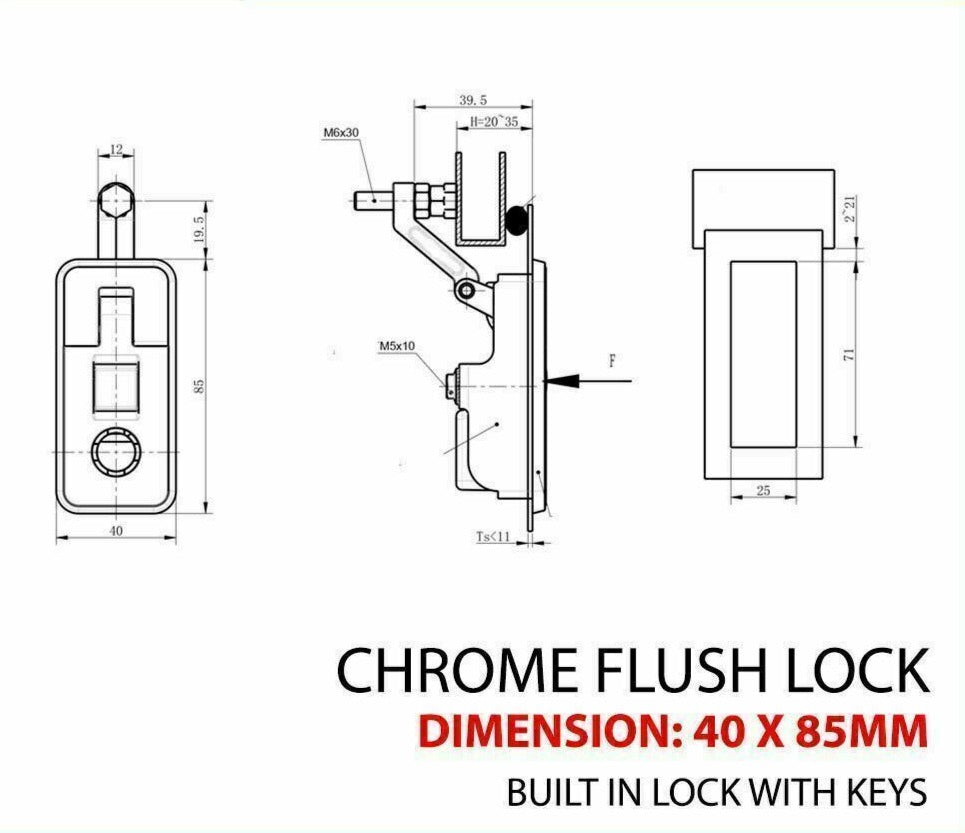 Small Chrome Compression Lock, Push Latch, Tool Box, Canopy Pop Up Rv Trailer
