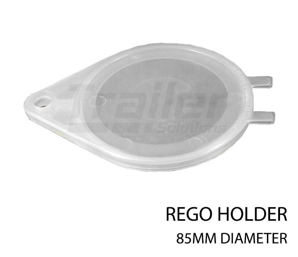 Plastic Round Rego Label Holder Trailer Motorbike Boat