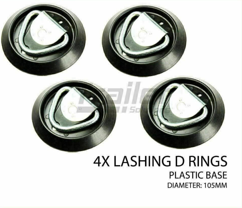 Lashing D Ring Round Plastic Base Tie Down Points Rings Anchor Ute Trailer