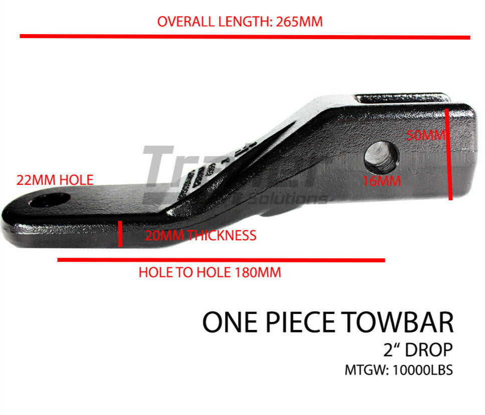 Towbar Tongue Ball Mount Hitch Heavy Duty 2 inch Drop Tow Bar 4Wd 4X4 Trailer