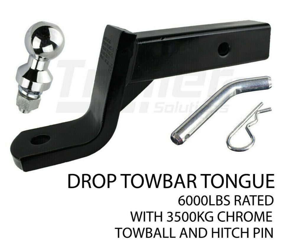 Towbar Tongue Ball Mount Hitch 4 inch Drop Tow Bar Trailer Towball Hitch Pin 5/8 inch