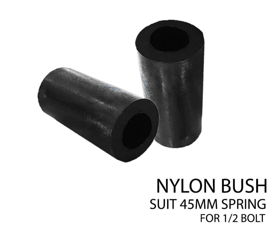 Pair Nylon Spring Bushes 45mm X 1/2 inch 12mm For Trailer Suspension Bush