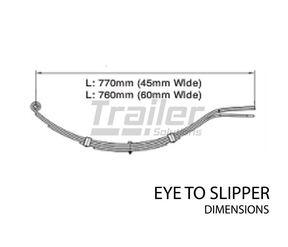 7 Leaf Spring Eye To Slipper 45mm 1200Kg Horse Float Trailer Caravan Offroad