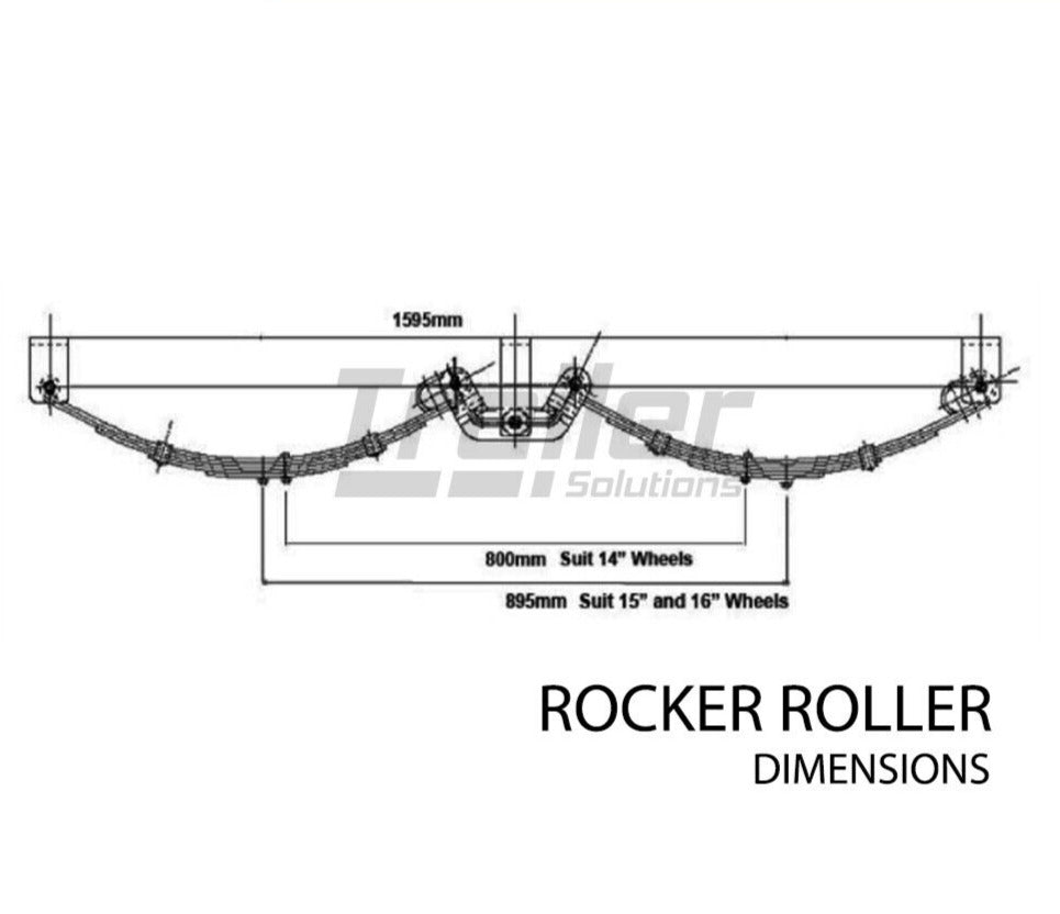 Rocker Spring Catch 7 Leaf 3000Kg Rocker Roller Tandem Trailer Spring Set Shot Peened Spri ...