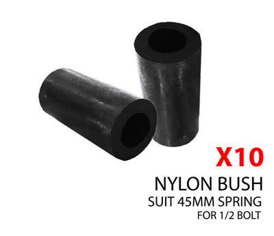 Nylon Bush Kit Pack of 10 Spring Bushes 45mm X 1/2 inch 12mm For Trailer Suspension