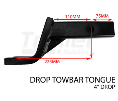 Towbar Tongue Ball Mount Hitch 4 inch Drop Tow Bar Trailer Towball Hitch Pin L 5/8