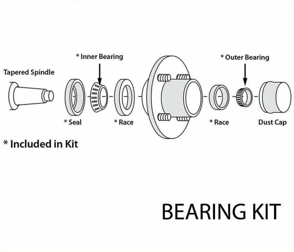 2X Marine / Boat Trailer SL Wheel Bearing Kits With Cups Suits Axles