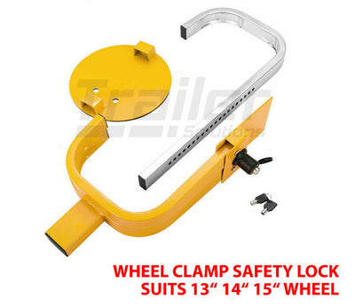 Wheel Defender Lock Clamp 13 inch - 16 inch Car Caravan Trailer 195mm-230mm Heavy Duty