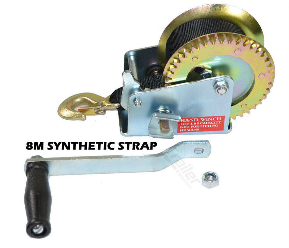 2500Lbs Hand Winch For Boat, Trailer And 4Wd /1130Kgs 2-Speed Strap