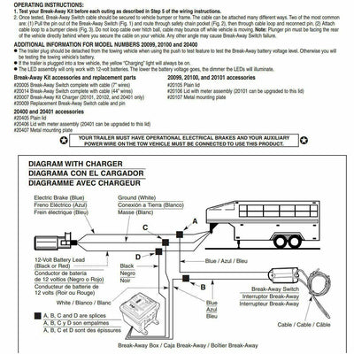 Break Away Unit Battery Trailer Breakaway Kit Switch System Electrical