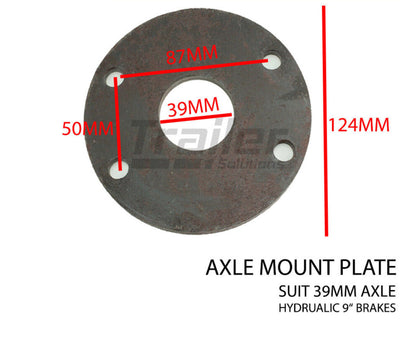 Trailer Braked Axle Hydrualic Flange Suit 39mm Axle Brake Plate Mounting Weld On