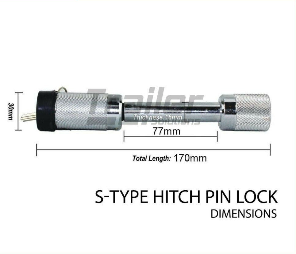 Hitch Pin Lock S Type 5/8 inch Tow Bar Tongue Lock Trailer Caravan Anti-Theft