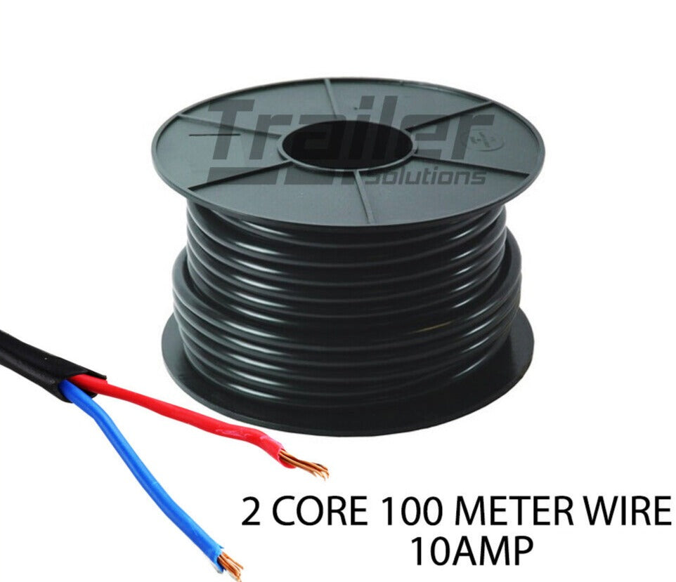 100M of 2 Core 10 Amp Wire Cable Truck Trailer Boat Wiring Led Light Kit Car