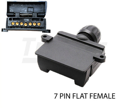 7 Pin Flat Female Trailer Light Plug Connector Socket Caravan Car Truck Adapter