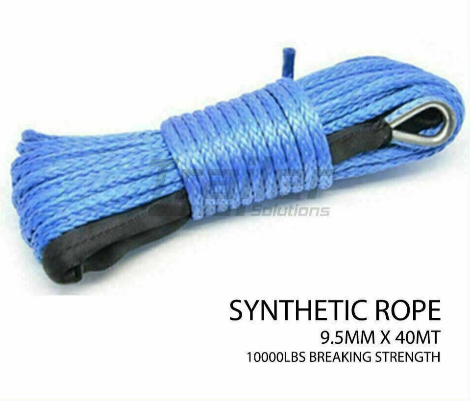 9.5mm X 40M Synthetic Winch Recovery Rope 4X4 4Wd Offroad Car Tow Fits Warn Arb