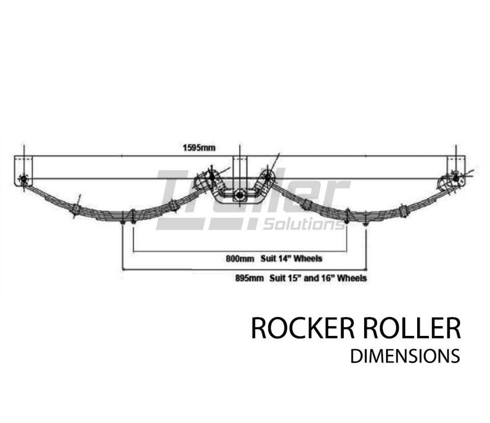 6 Leaf 2500Kg Rocker Roller Tandem Trailer Spring Set Shot Peened Springs 60X6mm