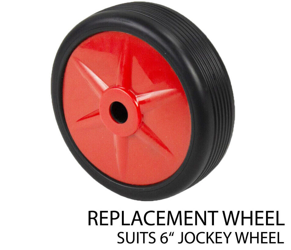 6 inch Replacement Rubber Wheel For Jockey Wheel. Plastic Centre Trailer Caravan