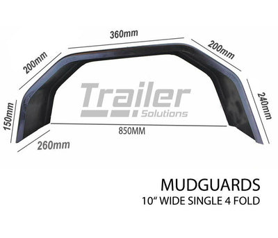 Trailer Steel Mudguard Check Plate Pair 4 Fold 10 inch Wide For 15 inch Wheel Boat Guard