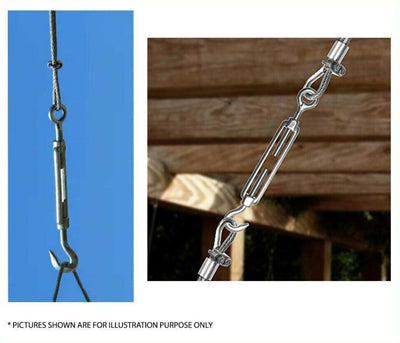 304 Stainless Steel Turnbuckles Rope Diy Balustrade Eye & Hook Fork Turnbuckle
