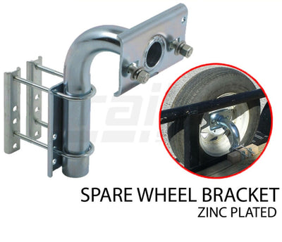 Spare Wheel Carrier Bracket Type Holder Trailer Part Caravan Boat Zinc Coated