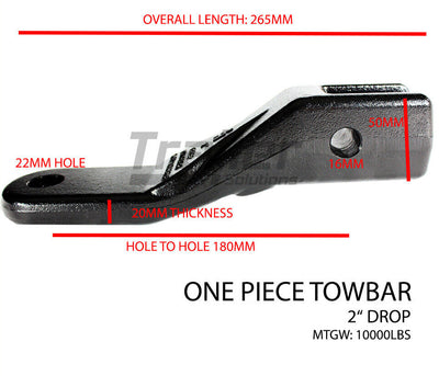 Towbar Tongue Ball Mount Hitch 2 inch Drop Tow Bar Trailer Towball Hitch Pin S 5/8