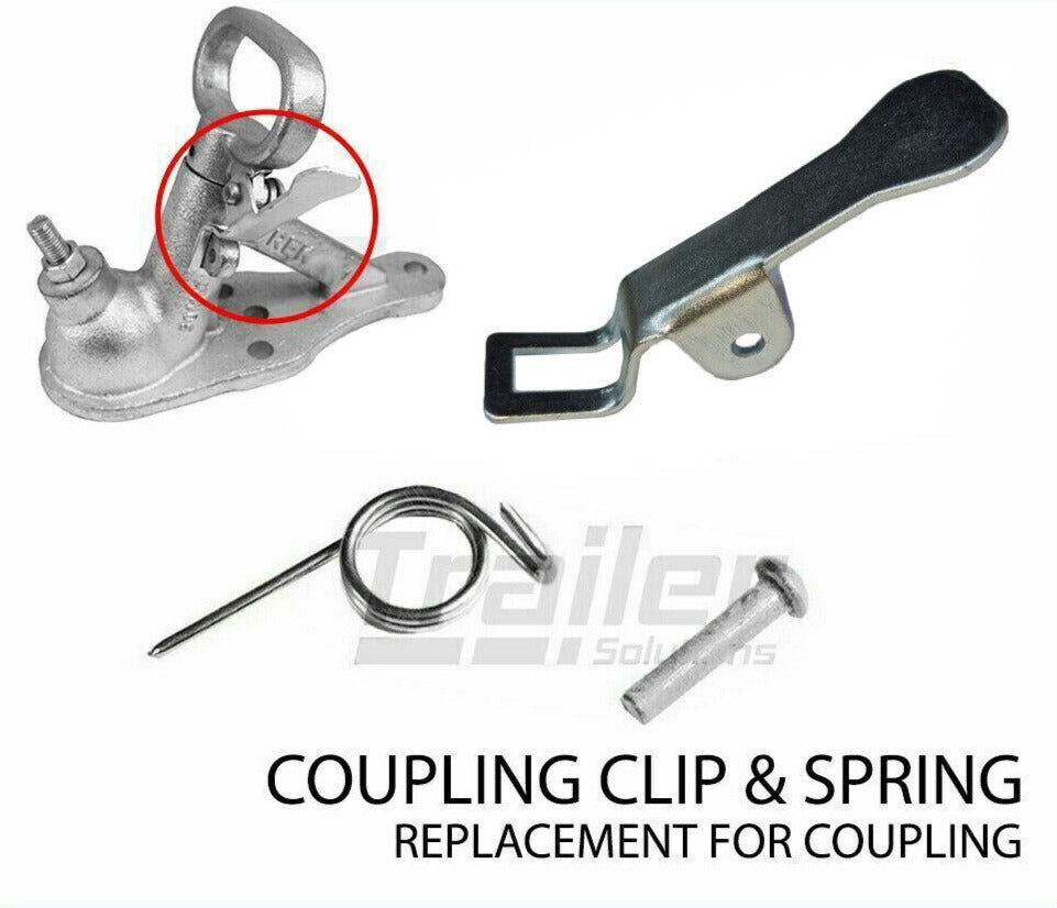 Trailer Coupling Clip Kit Hitch Trigger Spring & Pin Boat Caravan Ute ...
