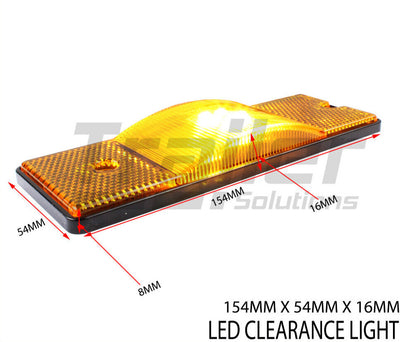 Amber Clearance Light Side Marker Led Trailer Truck Lorry Lamp 154mmx54mm