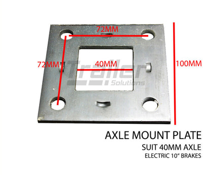 2 Electric Mechanical Braked Trailer Brake Flange Weld On Mounting 40mm Axle