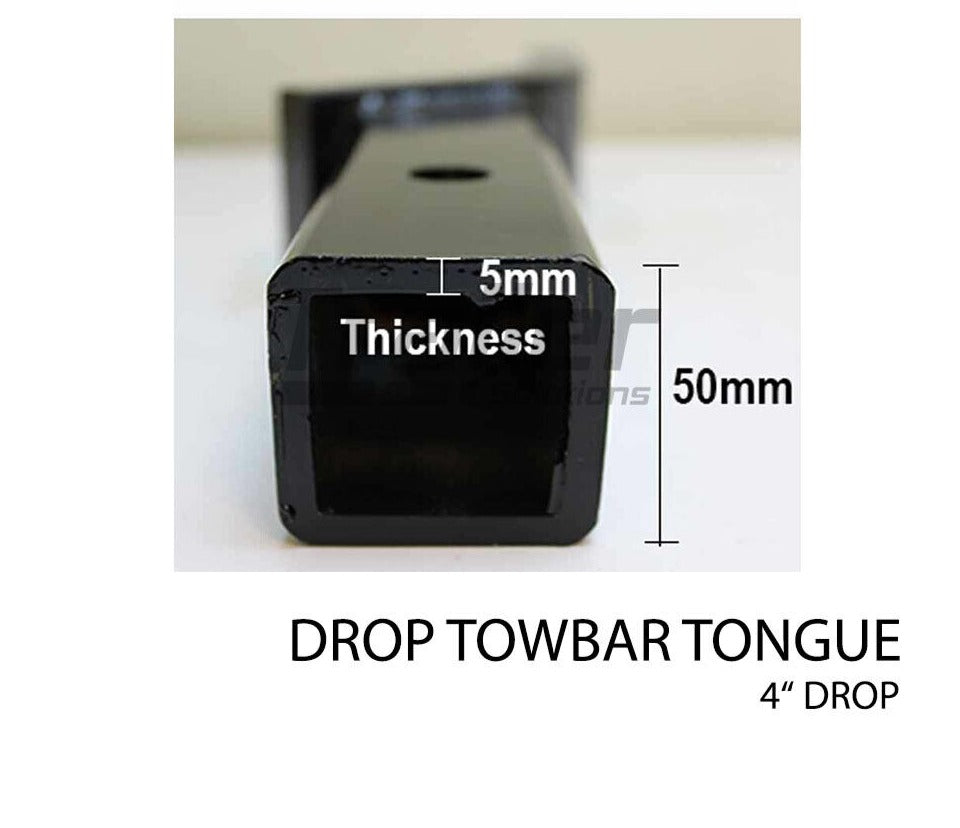 4 inch Drop Or Rise Towbar Tongue Ball Hitch. Suit Hayman Reece, Arb Tjm.