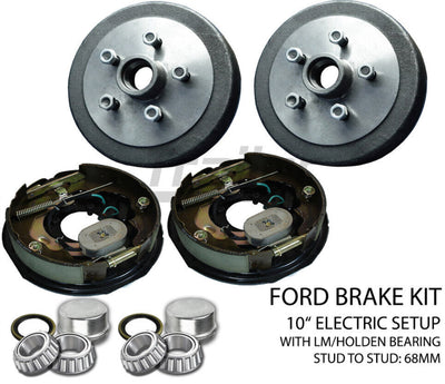 Pair 10 inch Electric Brake Kit With Pair 10 inch Trailer Hub Drum Suits Ford 5 Stud LM