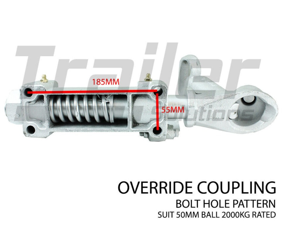 2T 50mm Trailer Override Coupling Brake Cable Kit Rated Hitch Mechanical Caravan