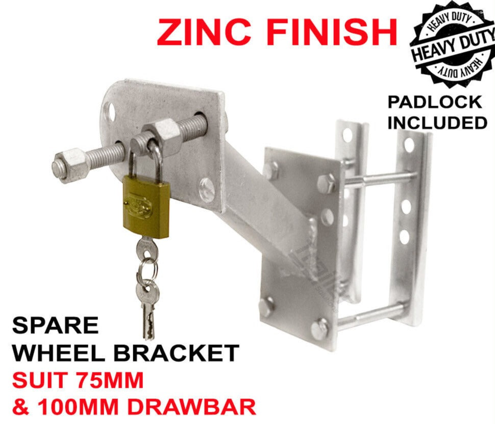 Spare Wheel Carrier Holder Bracket Universal W/ Padlock Camper Trailer Caravan