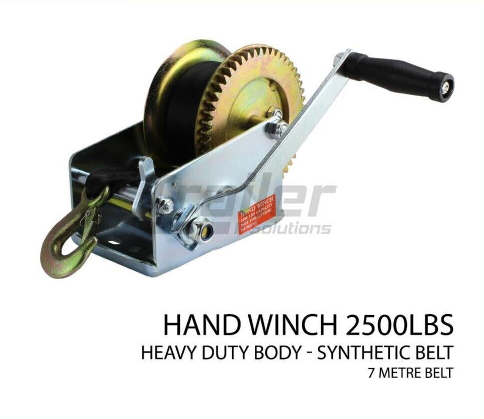 2500Lbs Hand Winch For Boat, Trailer And 4Wd /1130Kgs 2-Speed Strap