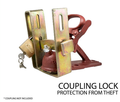 Trailer Hitch Coupling Lock Heavy Duty 2 Stage Universal Security + Padlock