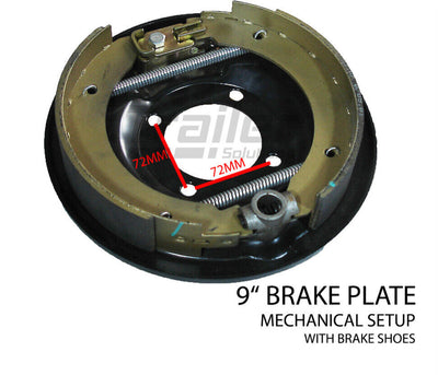 Pair 9 inch Mechanical Brake Kit & Pair 9 inch Trailer Hub Drum Suits 5 Stud HT Holden